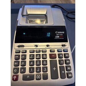 Canon MP11DX 12-Digit Printing Calculator Clock Calendar Desktop Tested Power